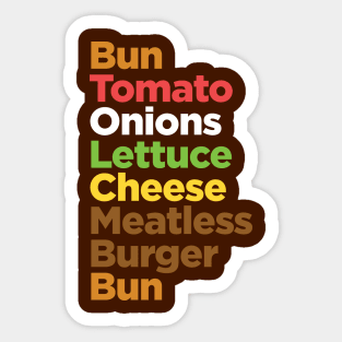Meatless Burger Vegetarian Vegan Sticker